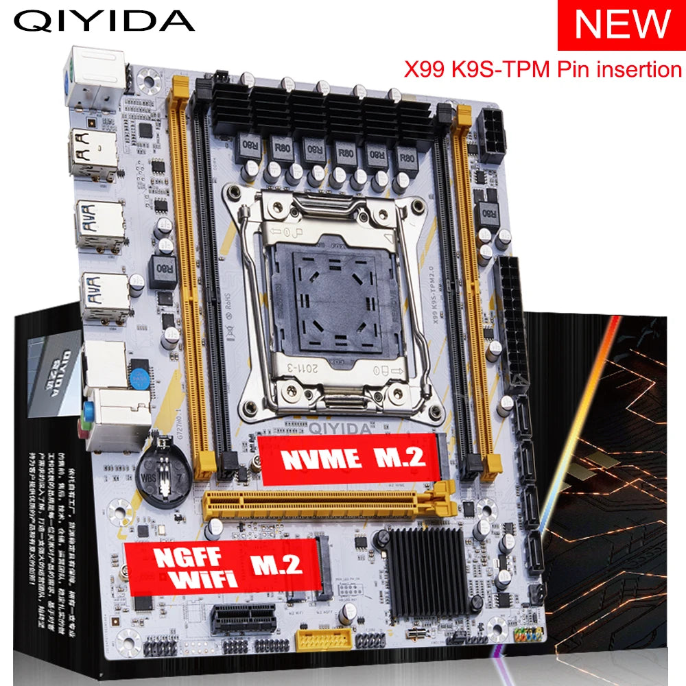 QIYIDA X99 motherboard LGA 2011 3 X99 C612chip with M.2 slot Support DDR4 Memory SATA3.0 USB3.0 PCI16X