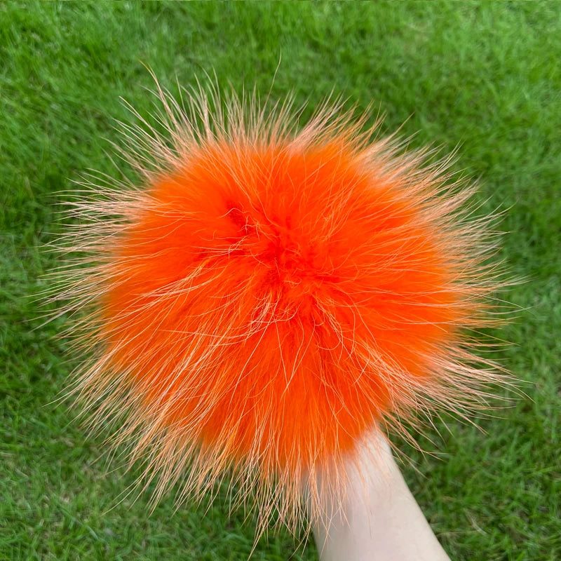 Real natural fox fur pompom raccoon fur pom pom for hat beanies For Caps Bags Scarf