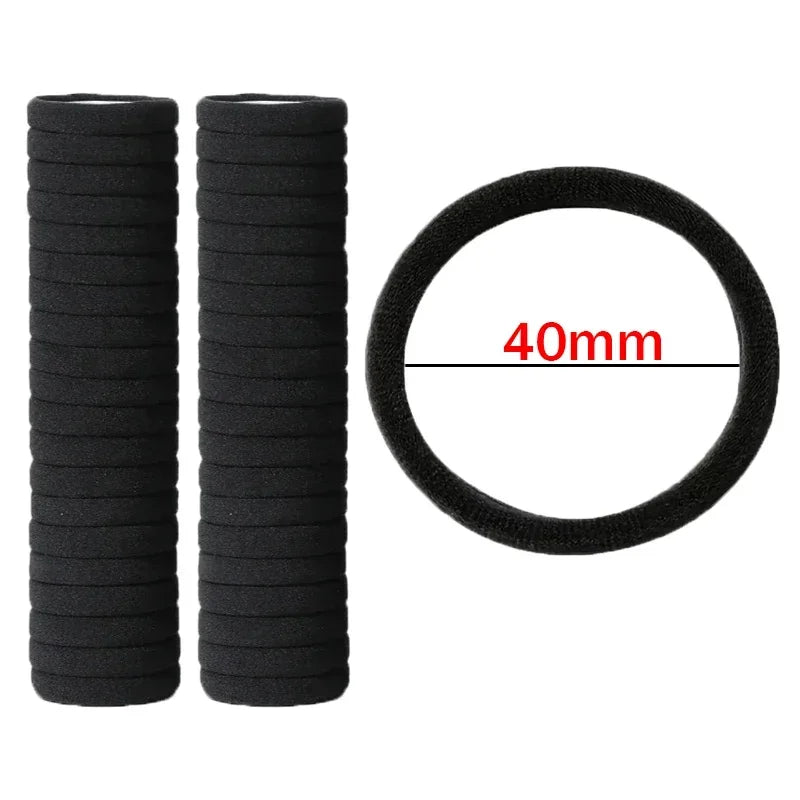 10-100pcs Simple High Elastic Rubber Bands Women Girls Black Hair Ropes Headband Scrunchies 2-5cm Basic Ponytail Holders