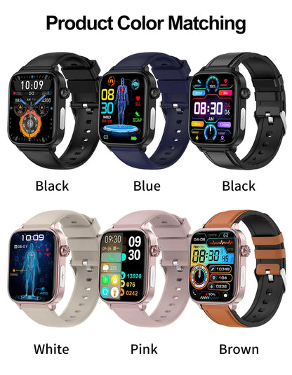 AI Medical Grade Health Smart Watch Women ECG+PPG+HRV Micro Examination Blood Sugar Fat Uric Acid Heart Rate BT Call Smartwatch