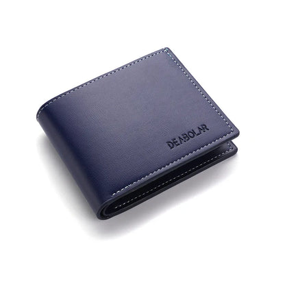 Pu Leather Men Short Wallet Thin Style Folding Young Men Credit Card Holder Wallet