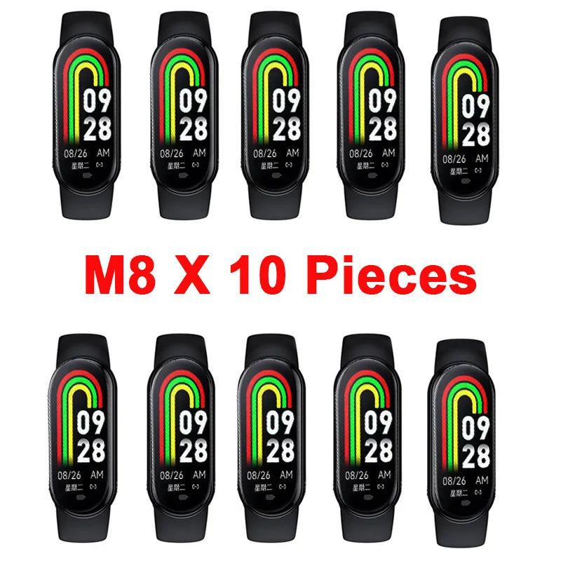 M8 Smart Band Men Sport Watch Health Heart Rate Fitness Tracker Pedometer Women Wristband Bracelet for ios Android 10 Pieces