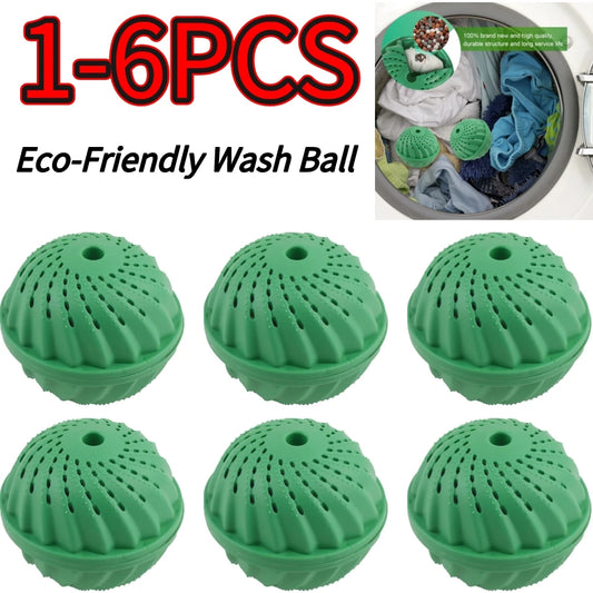 1-6PCS Eco-Friendly Wash Ball - Washing Machine Non-Chemical Detergent Laundry Ball  Household Eco Hi-Ball