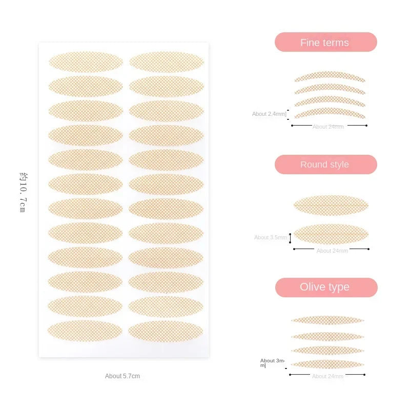 Natural Invisible Double Eyelid Stickers Fold Eyelid Stripes Eyelid Tapes Eye Lift Clear Beige Color Big Eyes Women Beauty Tools