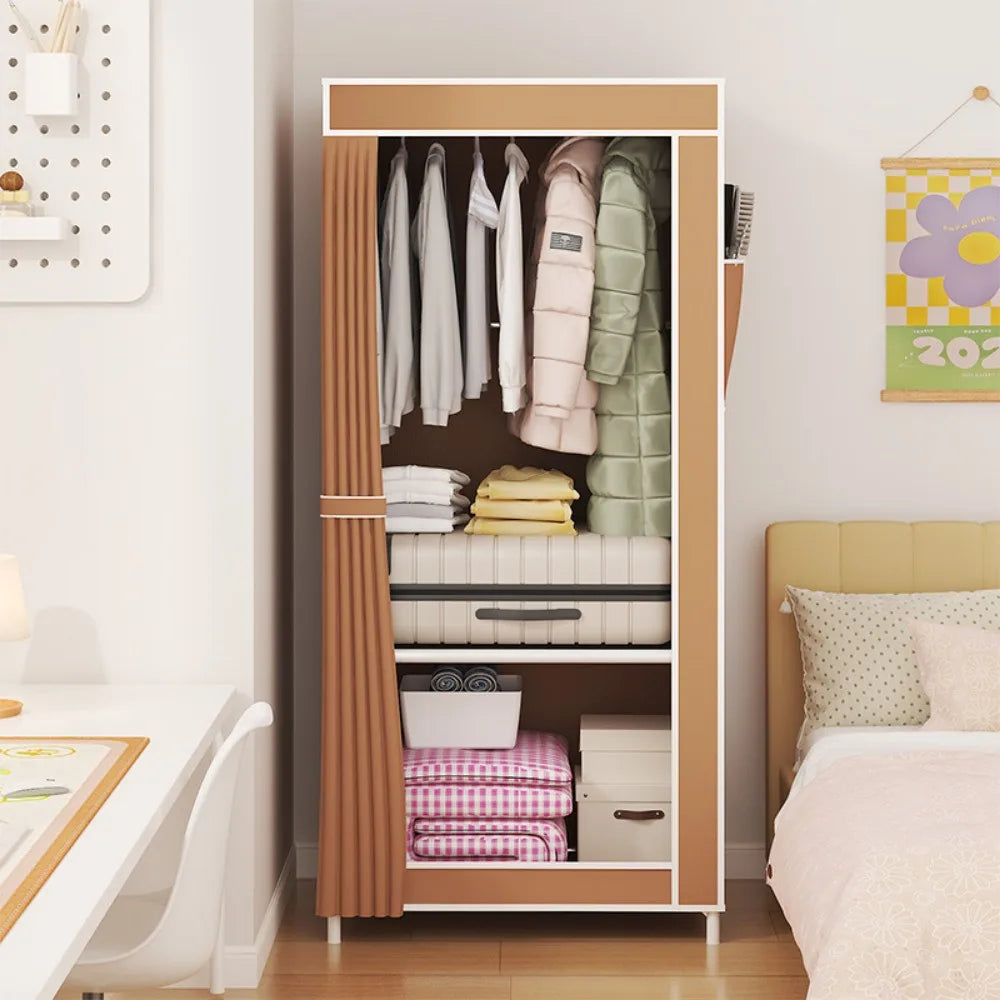 Simple Wardrobe High-capacity Household Bedroom Wardrobe Save Space Multi Functional Storage Clothing Dustproof Storage Cabinet