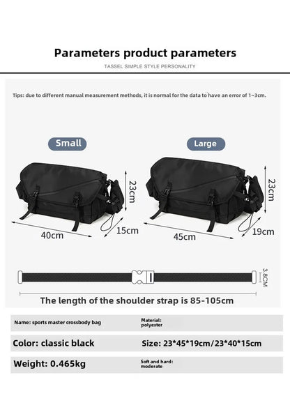 Causal Nylon Shoulder Man Bag Japanese Teenager School Laptop Sling Men's Bag Streetwear Travel Cross Bag Messenger Bags for Men