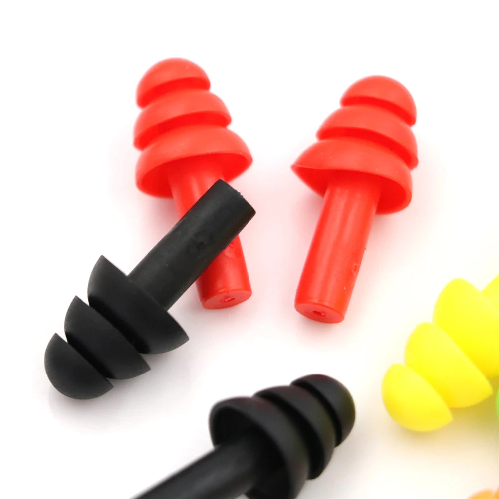 20Pcs Silicone Ear Plugs Sleep Earplugs Noise Reduction Swimming Earplugs With Rope For Diving Underwater Ear Plugs