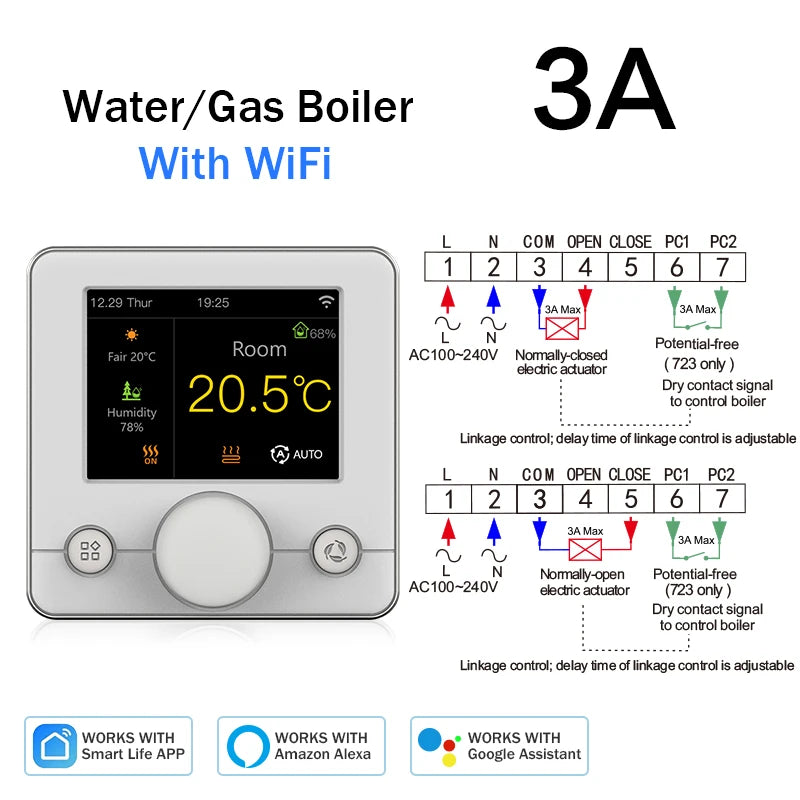 Tuya Wifi Thermostat Smart Thermostat Gas Boiler Water Floor Heating Termostato Digital Temperature Controller Smart Life Alexa