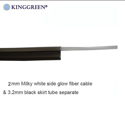 2mX  2mm Side Or Milky Glow Cable & 3.2mm skirt tube Separate 2 in 1 Plastic PMMA Fiber Optic Cable For Car Lighting