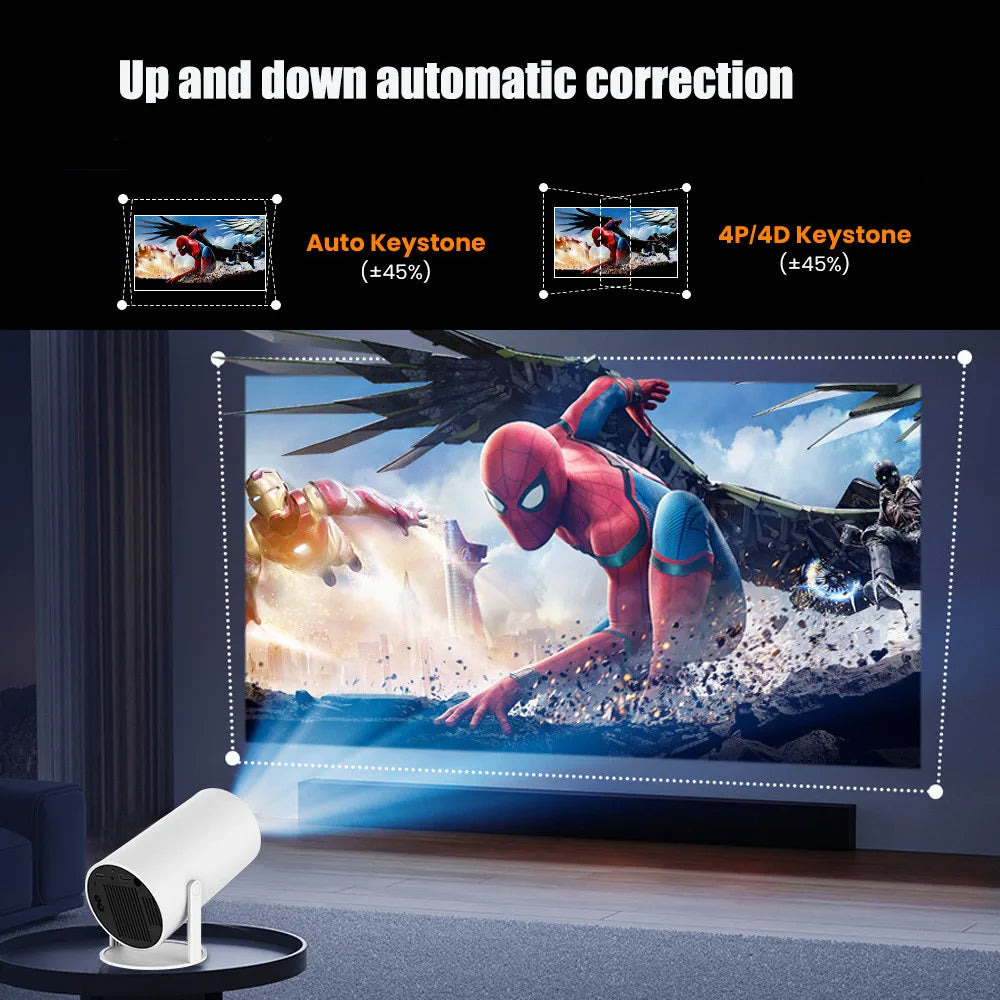 DITONG HY300 Plus Projector Android 4K 1280*720P Dual Wifi 300ANSI Video Cinema Outdoor Portable  home hd led HY300 Pro Projetor