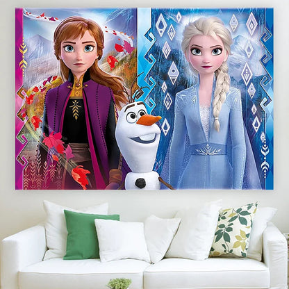 Disney "Frozen" Background Anna Elsa Princess Theme Backdrop Children's Birthday Party Decoration Baby Shower Party Props Banner