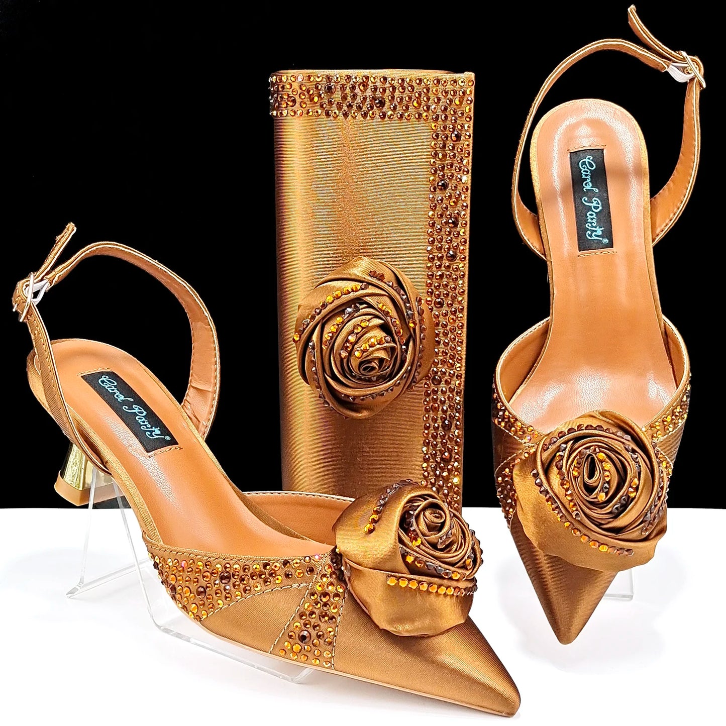 Ladies High Quality Women's Pumps And Bag Handmade Flowers Fashion Design For Nigeria Wedding Party