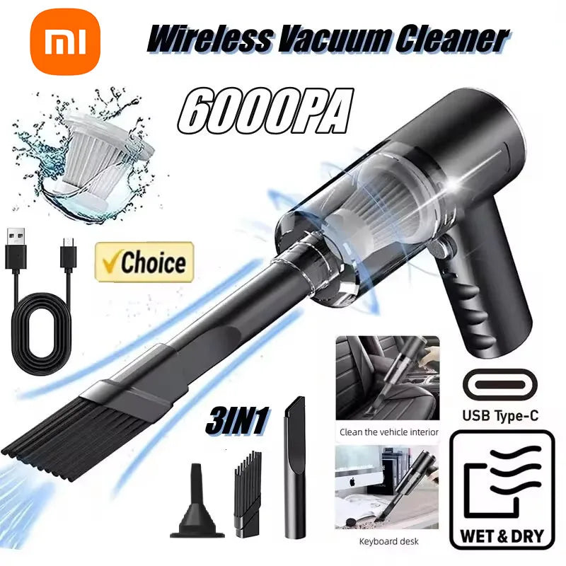 Xiaomi 6000PA Car Vacuum Cleaner Wireless Vacuum Cleaner Strong Suction Handheld Vacuum Cleaner Powerful Blower For Car Home