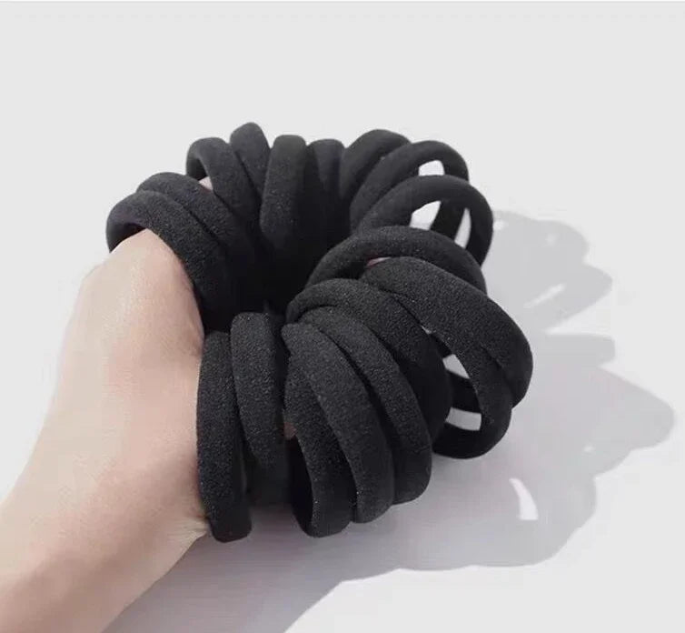 10-100pcs Simple High Elastic Rubber Bands Women Girls Black Hair Ropes Headband Scrunchies 2-5cm Basic Ponytail Holders