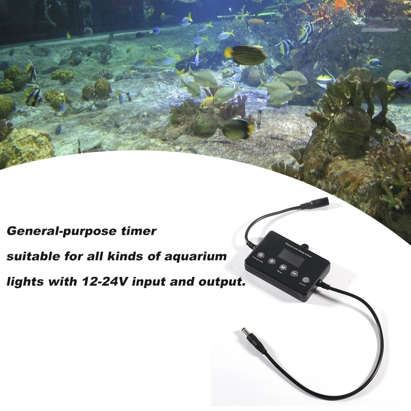 Fish Tank Timer Marine Aquarium LED Light Dimmer Controller Light Sunrise Sunset Modulator Aquarium Intelligent Timing Dimming