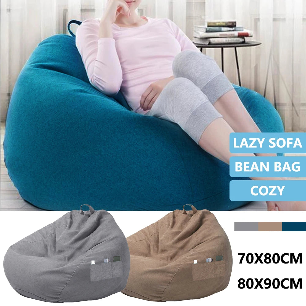 Large Bean Bag Lazy Seat Chair Sofa Cover Couch Soft Fluffy Breathable Adult Child Tatami No padding is included