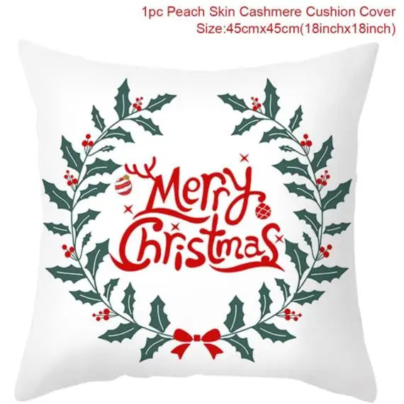 45cm Christmas Cushion Cover Navidad Merry Christmas Decorations For Home 2024 Xmas Noel Cristmas Ornaments New Year Gifts 2025