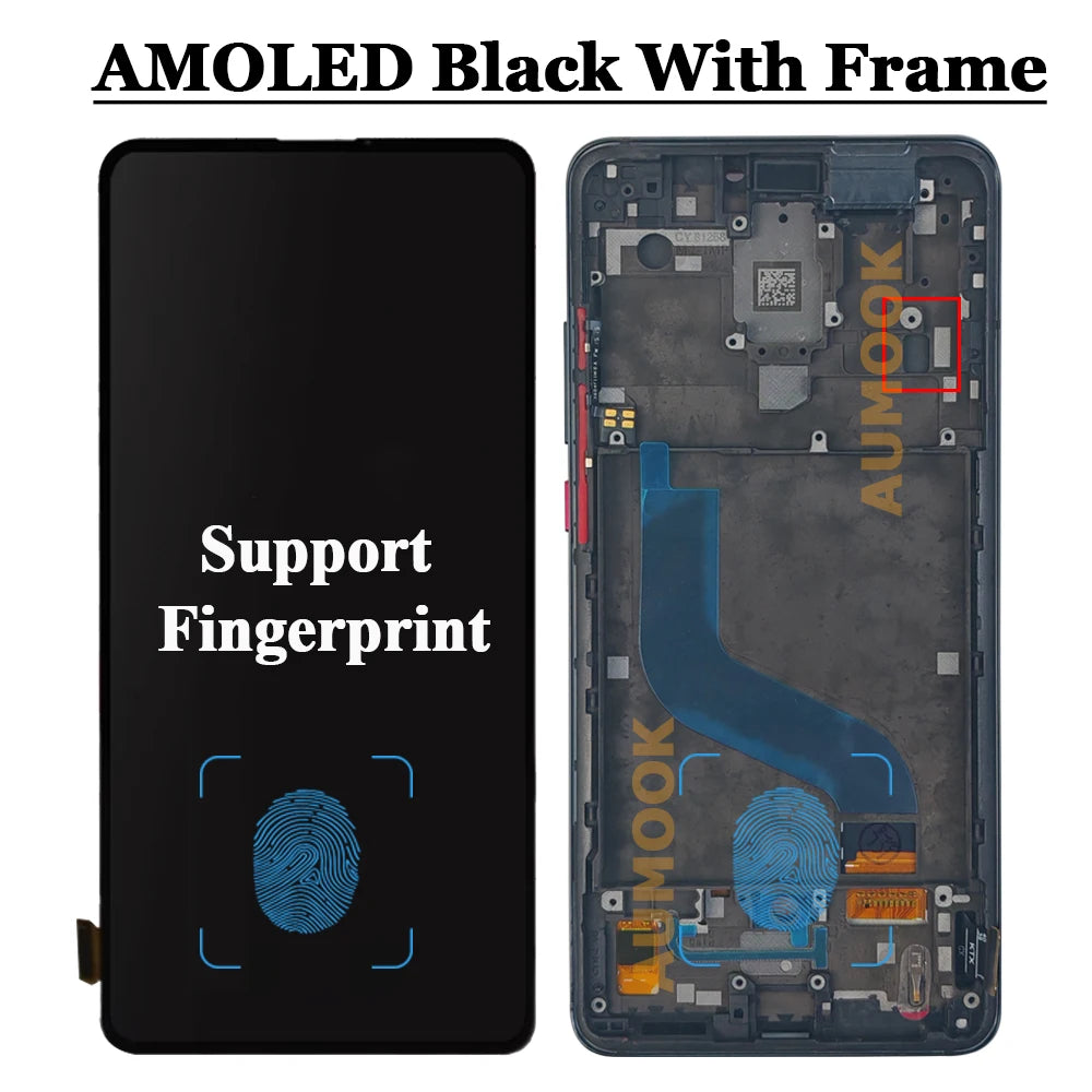 6.39" AMOLED For Xiaomi MI 9T Pro/MI 9T LCD Display Touch Screen Digitizer Assembly With Frame for Xiaomi Redmi K20 Pro /K20 LCD