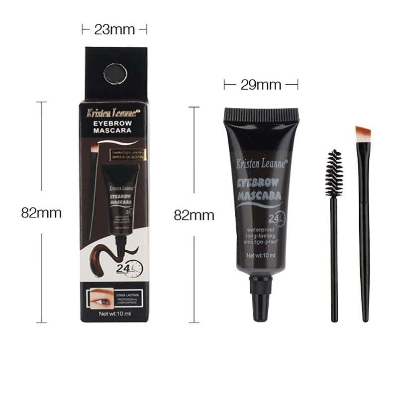 Natural Liquid Dyeing Eyebrow Cream Set Waterproof Shaping Brown Tint Pointed Tube Eyebrow Henna Mascara Paint Brush Makeup Tool