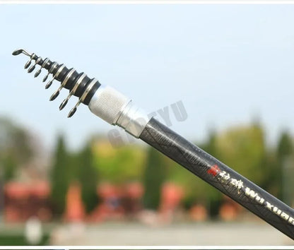 2.7M 3.6M 4.5M 5.4M 6.3M 7.2M Carbon Telescopic Rock Fishing Rod Ultra Light Rod Lure Carp Travel Ocean Spinning Fishing Rod