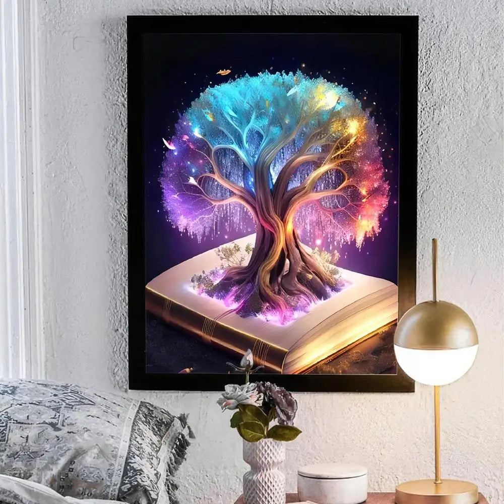 Crystal Rhinestone Painting Rhinestone Craft Art Kit Tree Painting Crystal Rhinestone Painting Kits for Wall Garden Home Living