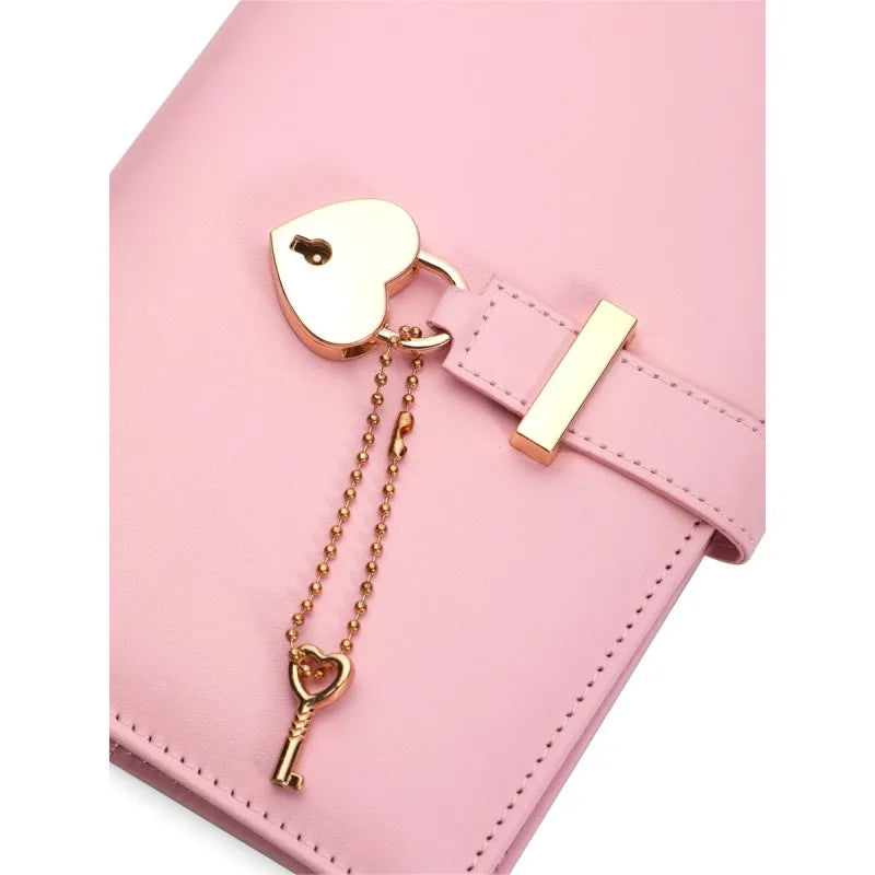 Fashionable And High Appearance, Girlish Love Keychain A6 Pu Leather, Business Minimalist Notebook