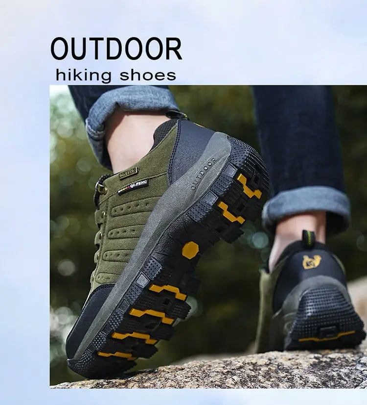 Men Casual Leather Shoes Classic Waterproof High Quality Shoes Women Climbing Shoes Outdoor Sneakers Trekking Leather Footwear