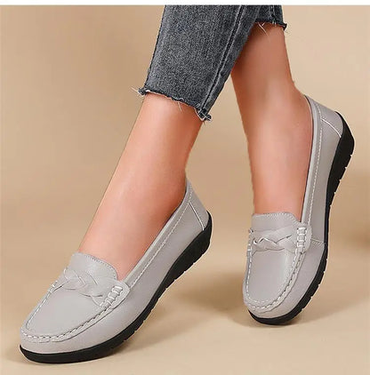 Women Flats Genuine Leather Fashion Tenis Flat Shoes Moccasins Women Shoes Slip On Women's Shoes Oxford Plus Size Zapatos Mujer