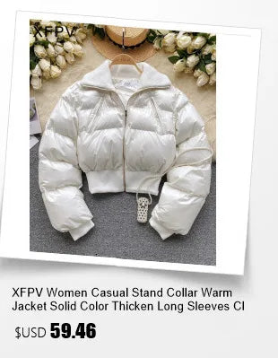 XFPV Women Velvet Feather Lace-up Korean Version Double Breasted Blazer Lapel Long Sleeve Warm Coat Autumn Winter 2025 SM9917