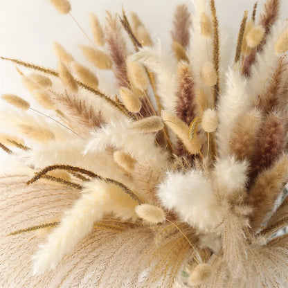 120Pcs Dried Pampas Grass Decor Flowers for Vase Pompas Grass Wedding Boho Decor,Natural Pampas Bouquet Garden Home Decoration