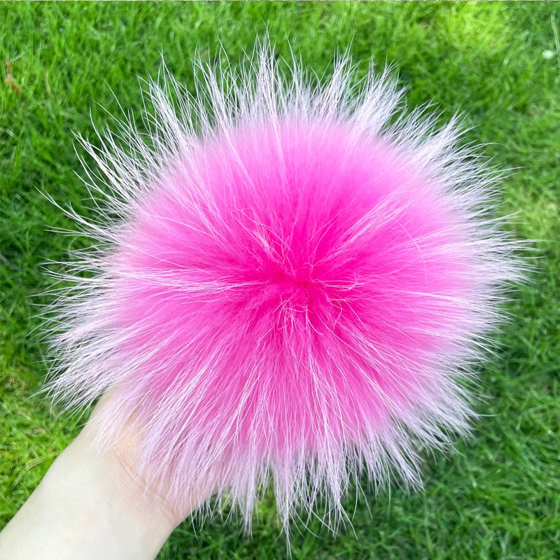 Real natural fox fur pompom raccoon fur pom pom for hat beanies For Caps Bags Scarf