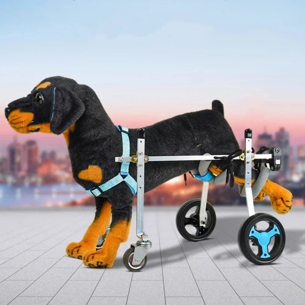 Full Support Dog Wheelchair 4 Wheels Small/Medium Pet Trolley For Dogs Light Weight Metal Disabled Rehabilitation Assist Cart