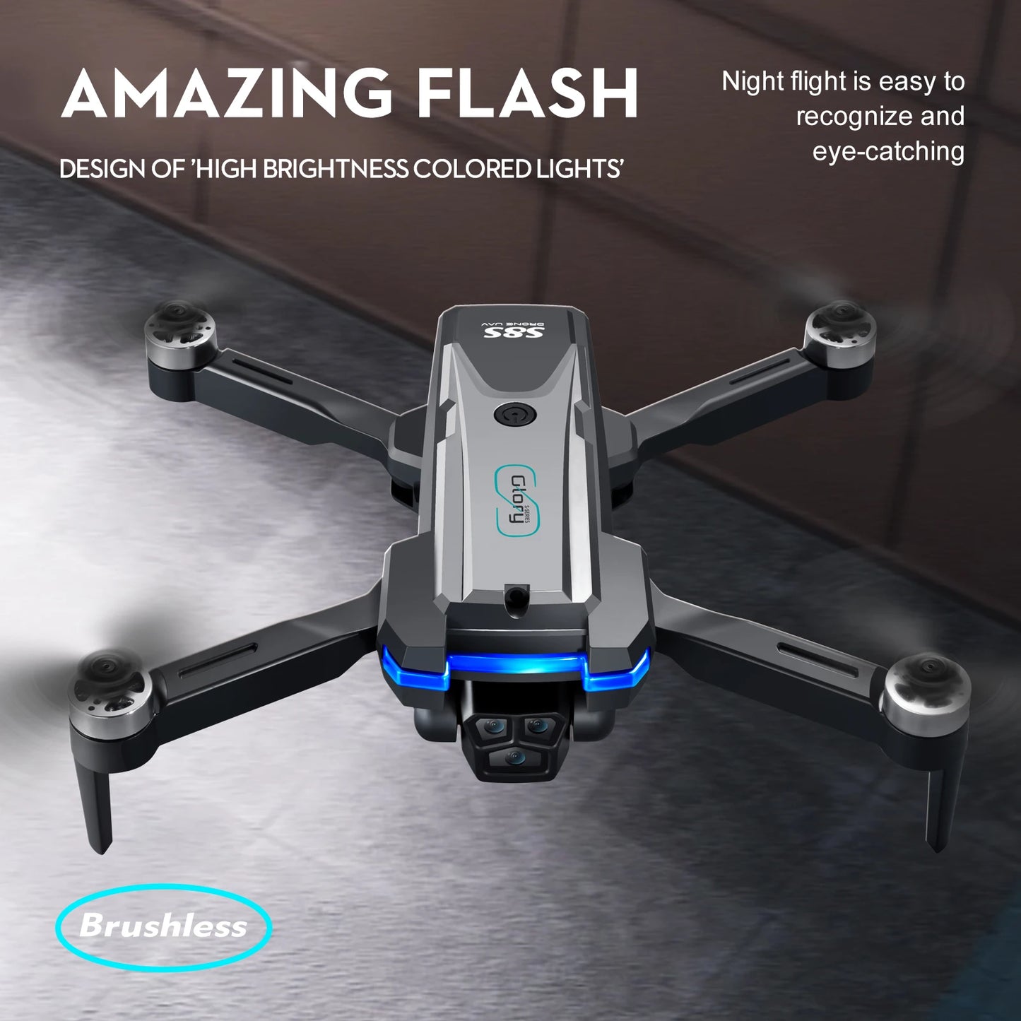 New S8S RC Drone Brushless 8K Three ESC Camera Optical Flow 360° Obstacle Avoidance Headless Mode Foldable Quadcopter