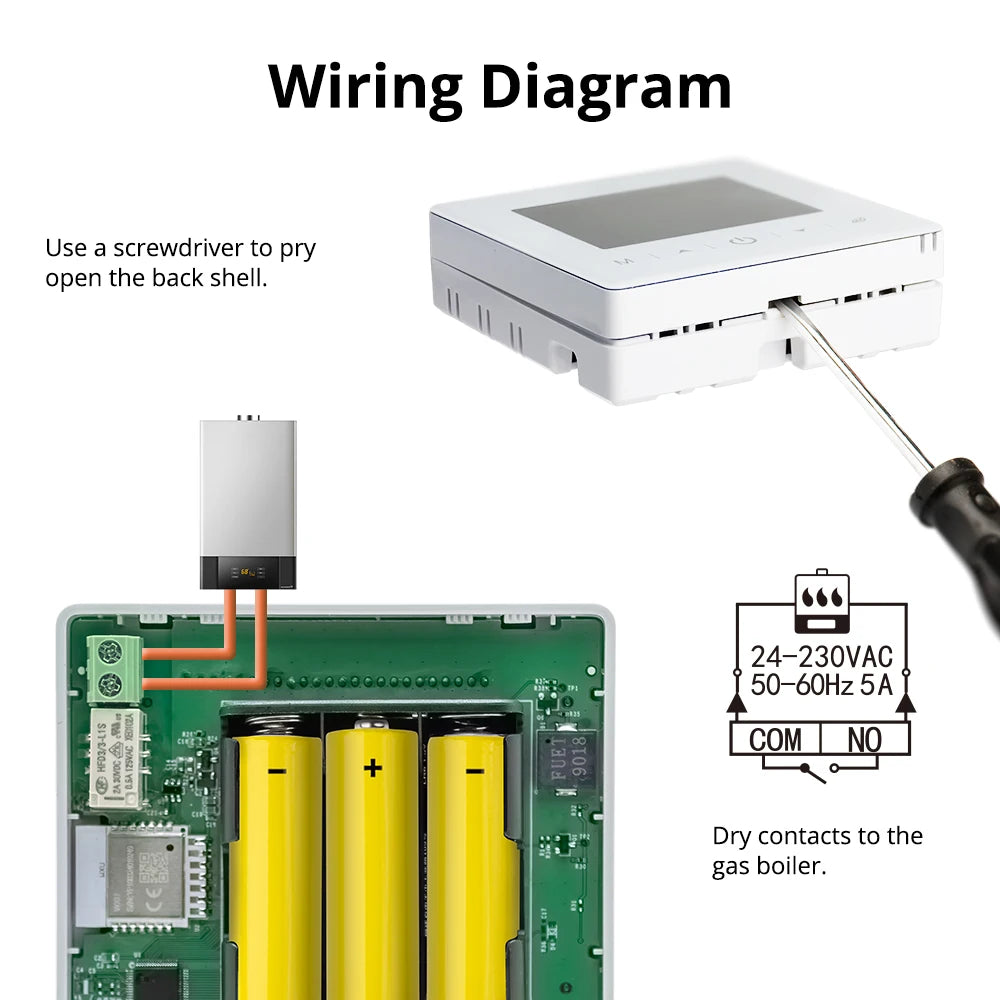 Beok Wifi Heating Battery Thermostat Smart Life Gas Boiler Thermoregulator Smart Home with Alexa Google Home