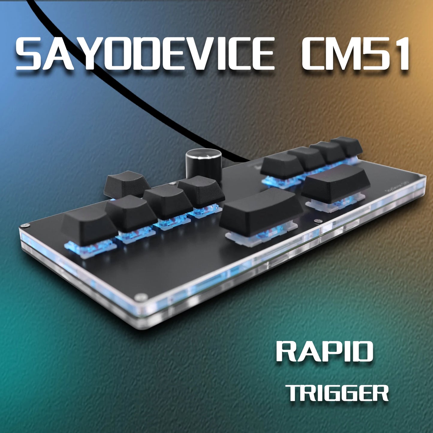 CM51 SayoDevice OSU DJ MAX OUTEMU/Gateron Switches Rapid Trigger Magnetic Switches Keyboard With Knob Screen Copy Paste Shotcut