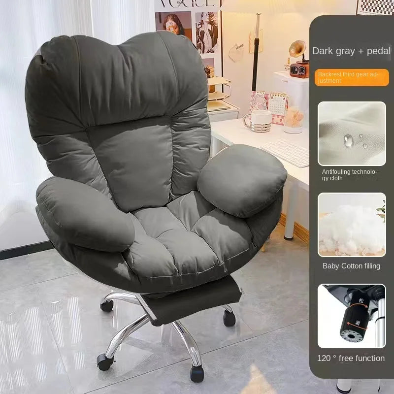 Lazy silla game Sofa Chair Office Chair Home Study Bedroom Chair Lifting Rotating Adjustable Widened Cushion with Foot Rest