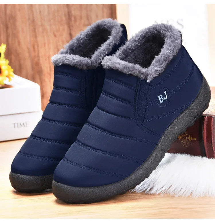 Women Boots Slip On Ankle Boots For 2024 Winter Shoes Women Snow Boots Keep Warm Fur Winter Botas Mujer Black Short Boot Female