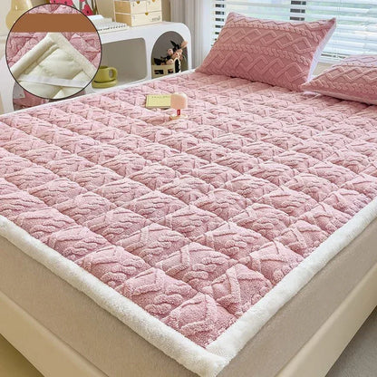 Winter soft mattress toppers student dormitory lamb velvet bed sheet single double bedspread thin tatami mat pad bed linens