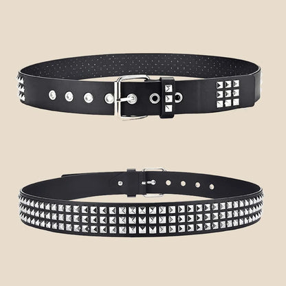 2023New Square Bead Rivet Belt Metal Pyramid Belt Men and Women Punk Hardware Jeans Belt Y2K Belt Designer Belt Women's Belts