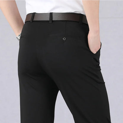 High Stretch Men's Classic Pants Spring Summer Casual Pants High Waist Trousers Business Casual Pants Dropshipping