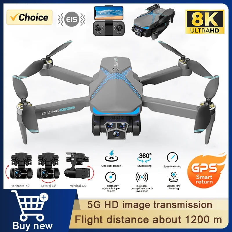 2024 New AE7 Drone 8K Three Camera Intelligent Obstacle Avoidance Optical Flow Positioning Four Axis aerial photography aircraft