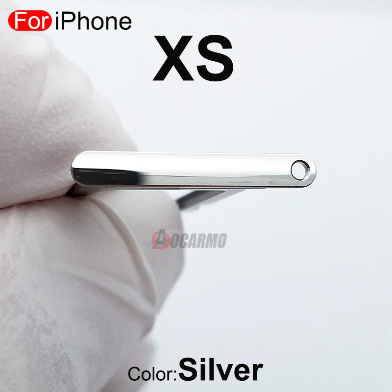 1Pcs/Lot For Apple iPhone X XS Max SIM Card Tray Stainless Steel Drawer Holder Single Dual Slot Replacement Parts