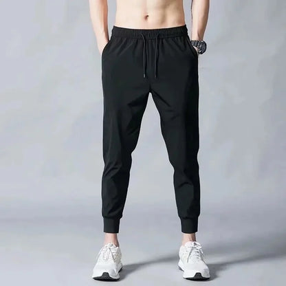 Fleece-Lined Men's Sweatpants Winter Loose-Fit Plus Size Thickened Casual Pants Zip-Up Straight-Leg Trousers Spring Autumn