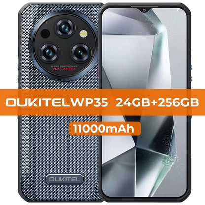 Oukitel WP35 Rugged Smartphone, 5G, 11000mAh, 24GB + 256GB, Andiron 14, 64 MP, NFC Cell Phone