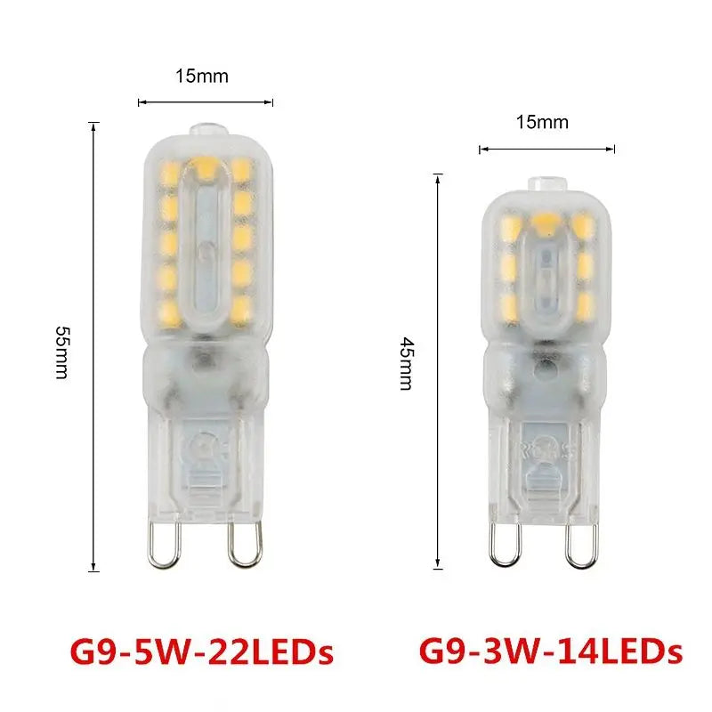 6X 10X 20X Brightest G9 LED Lamp AC220V 5W 7W 9W SMD2835 LED Bulb Warm/Cool White Spotlight replace Halogen light