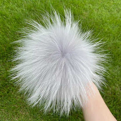 Real natural fox fur pompom raccoon fur pom pom for hat beanies For Caps Bags Scarf