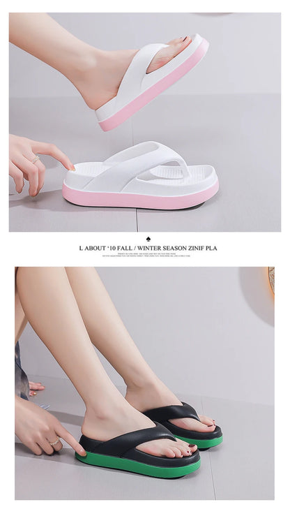 Woman flip flops Popular Design Shoes 2024 trend Casual Platform Sandals non-slip Outdoor slippers Unique features Flat sandals