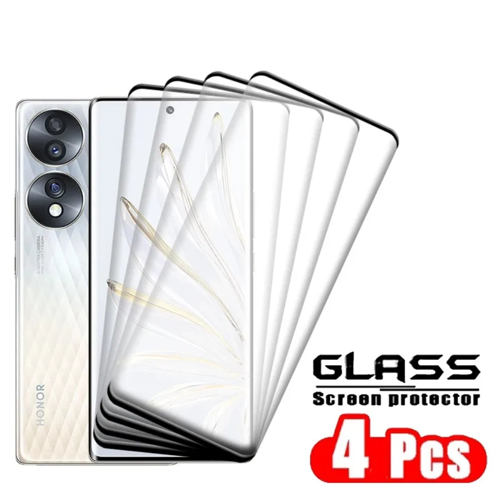 4PCS For Honor 70 Glass Honor 70 Tempered Glass Protective 9H HD Full Cover Curved For Screen Protector Huawei Honor 70 Honor70