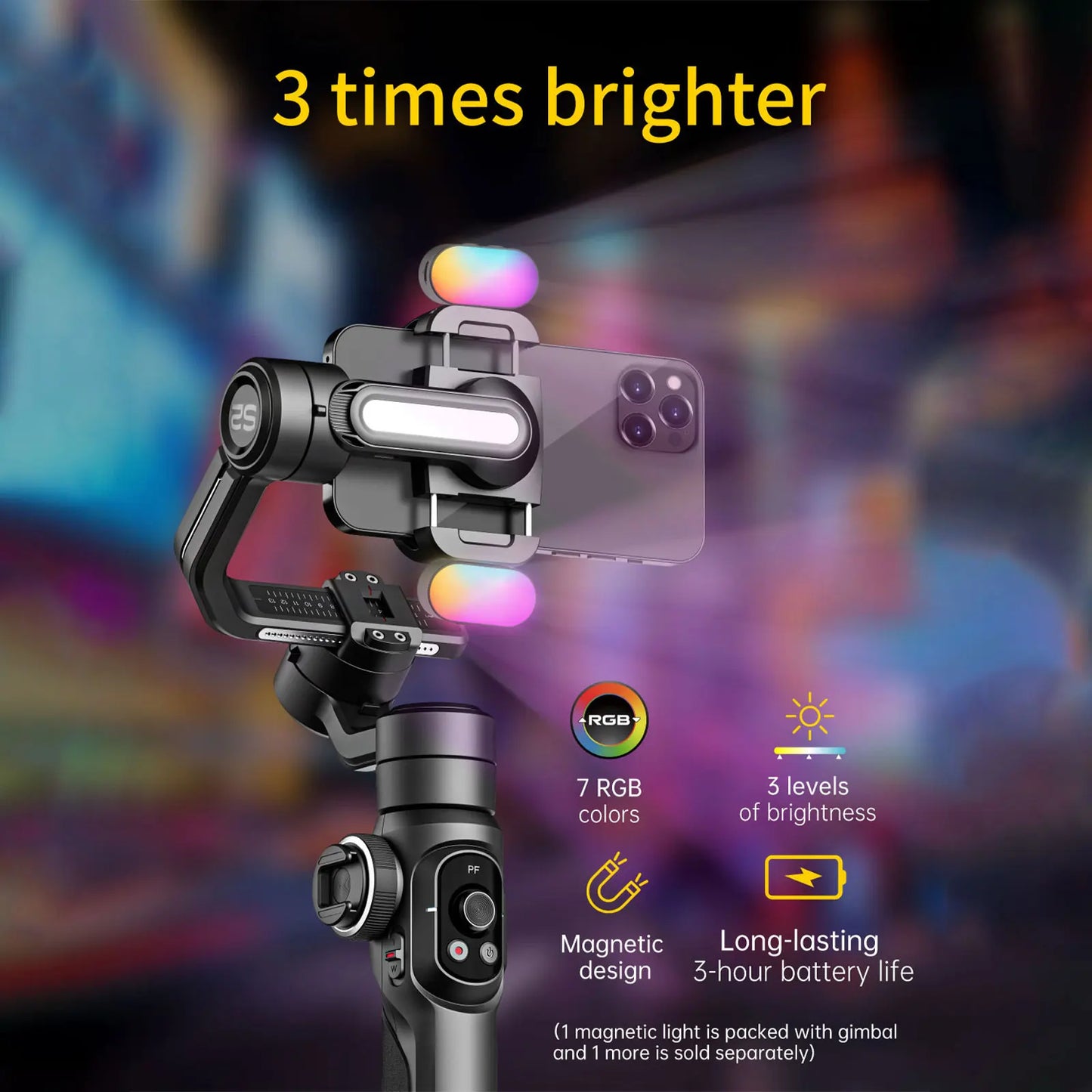 Aochuan Smart S2 Smart Gimbal Stabiliser for Smartphone Professional Industry-Standard 3-Axis Phone Gimbal with Extendable Rod