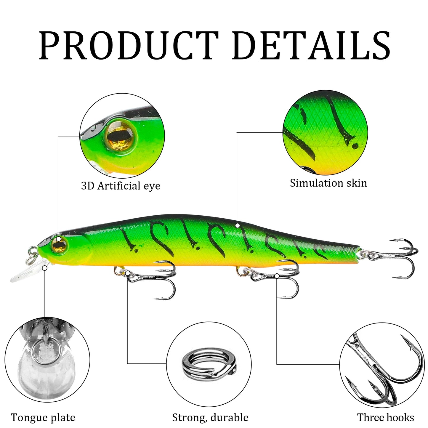 1pc Fishing Lure Minnow 12.5cm/17.7g Topwater Artificial Bait 3D Eyes Plastic Wobblers Tackle Pesca Far-casting Magnet System